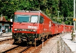 Zug der Brünigbahn in Brienz