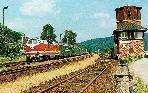 Orlamünde 1994: 219 mit Nahverkehrzug auf der Saalebahn