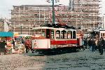 1991: Wagen 2 im Stumpfgleis am Markt